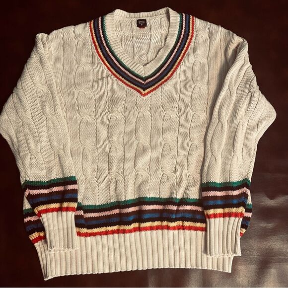 Rowing Blazers X Target Cable Knit Sweater Ltd Edition Croquet Rainbow Stripe XL - Picture 1 of 10